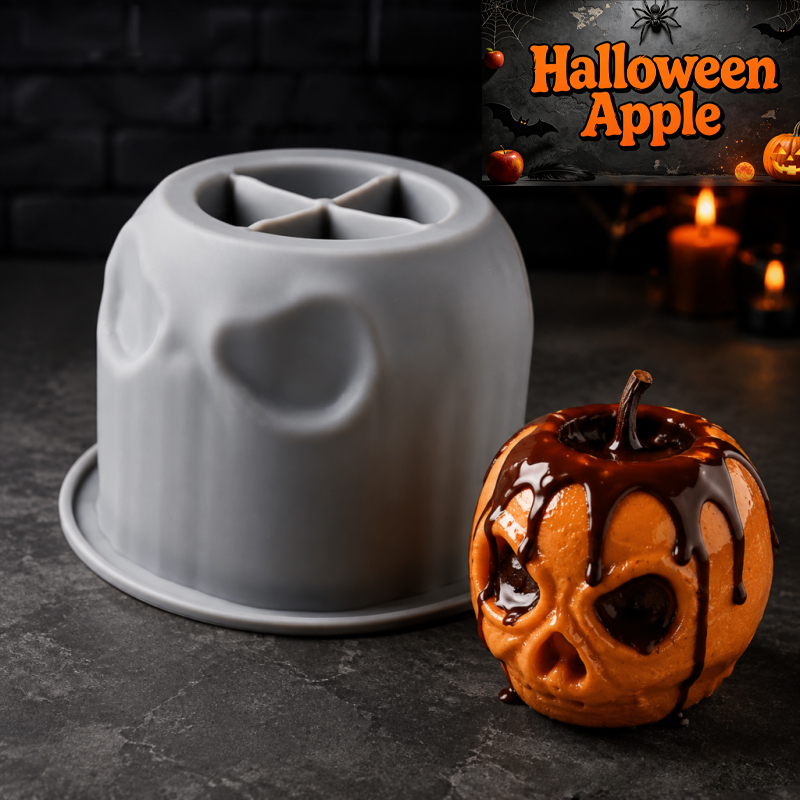 Soap Making Ideas - Halloween skull apple silicone mold, creative