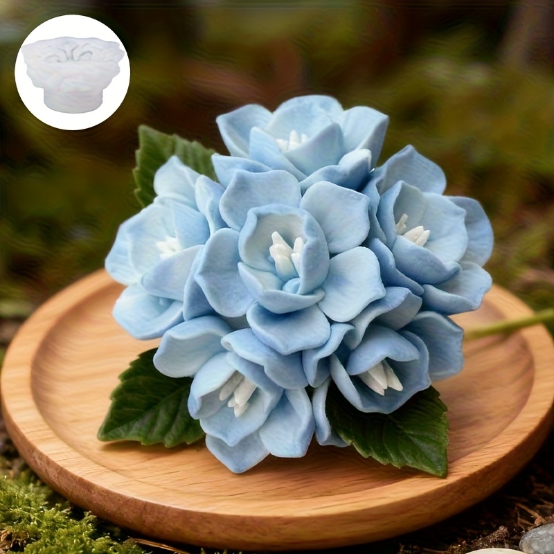 Soap Making Ideas - 1 Hydrangea Candle Silicone Mold，Suitable for