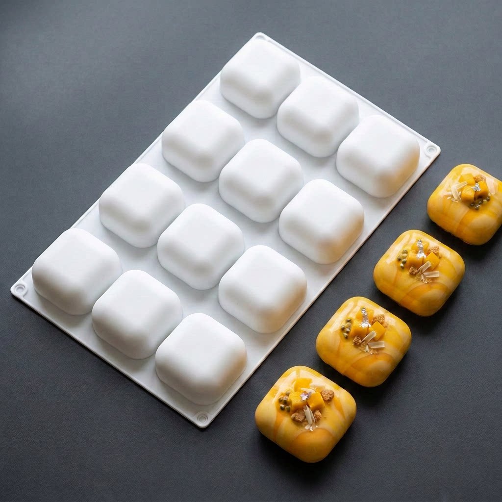 Soap Making Oven - 12-Cavity Square Pillow Silicone Mold for