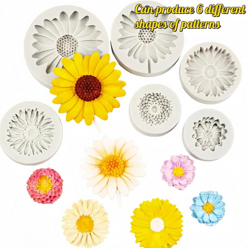 6 Pieces，Sunflower Daisy Silic - Soap Making Gloves ulasan dan harga