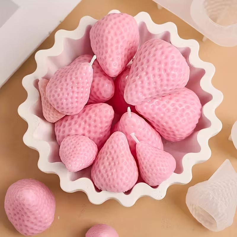 Strawberry Silicone Candle Mol - Soap Making Ideas ulasan dan harga