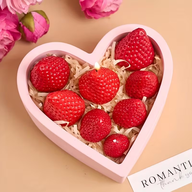 Strawberry Silicone Candle Mol - Soap Making Ideas ulasan dan harga