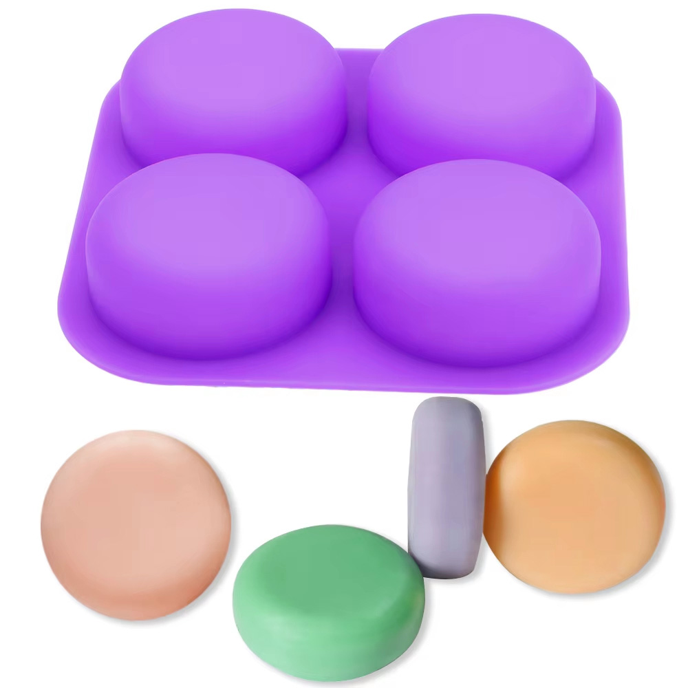 1-2 PCS 4 Cavity Reusable Roun - Soap Making Ideas ulasan dan harga
