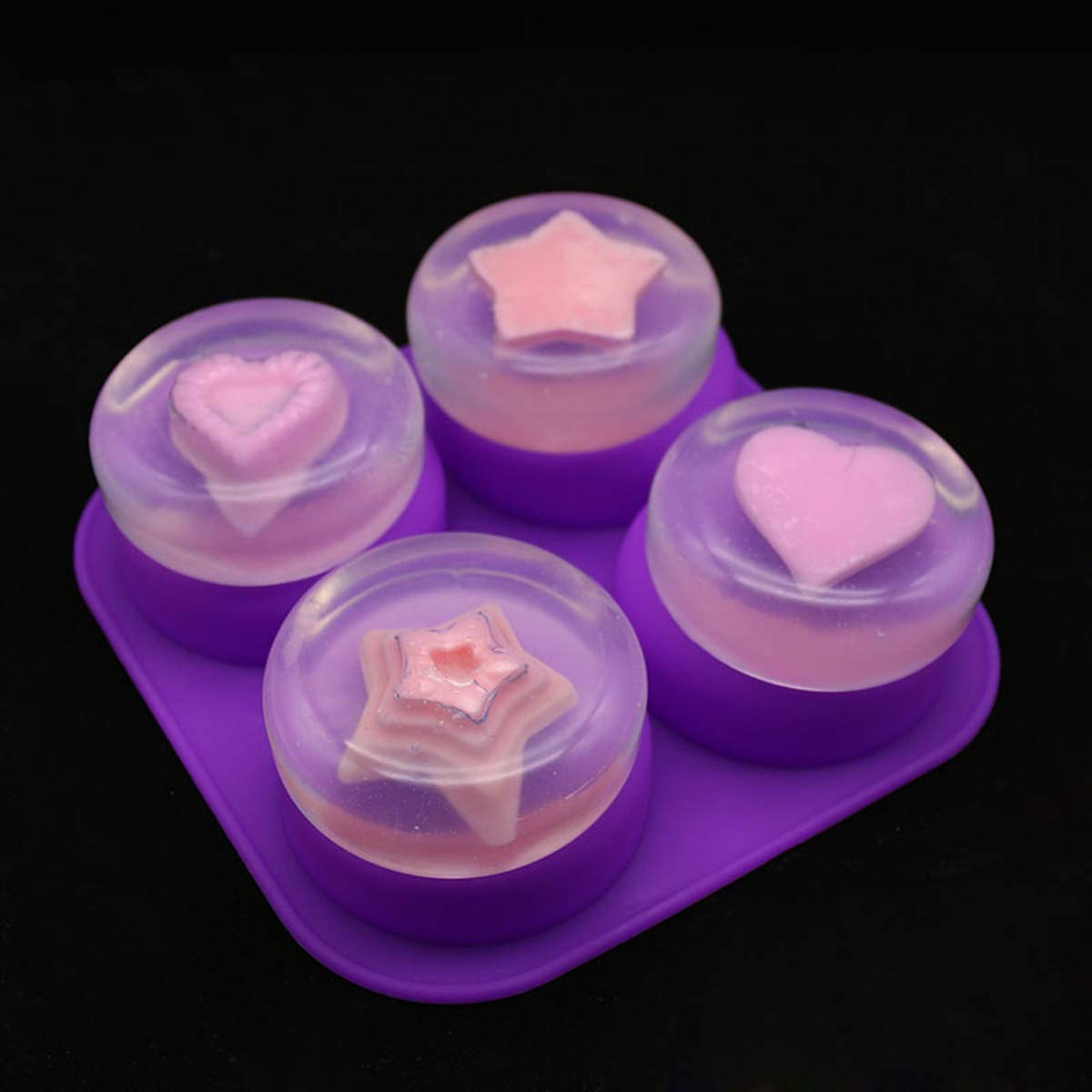 1-2 PCS 4 Cavity Reusable Roun - Soap Making Ideas ulasan dan harga