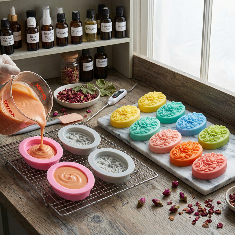 4 Silicone mold with flower sh - Soap Making Ideas ulasan dan harga