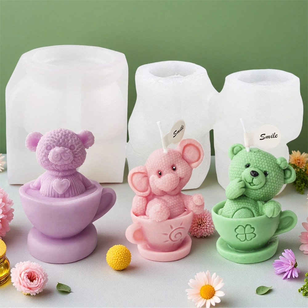 Teddy Bear in Cup Silicone Mol - Soap Making Jar ulasan dan harga