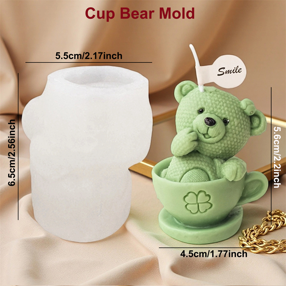 Teddy Bear in Cup Silicone Mol - Soap Making Jar ulasan dan harga