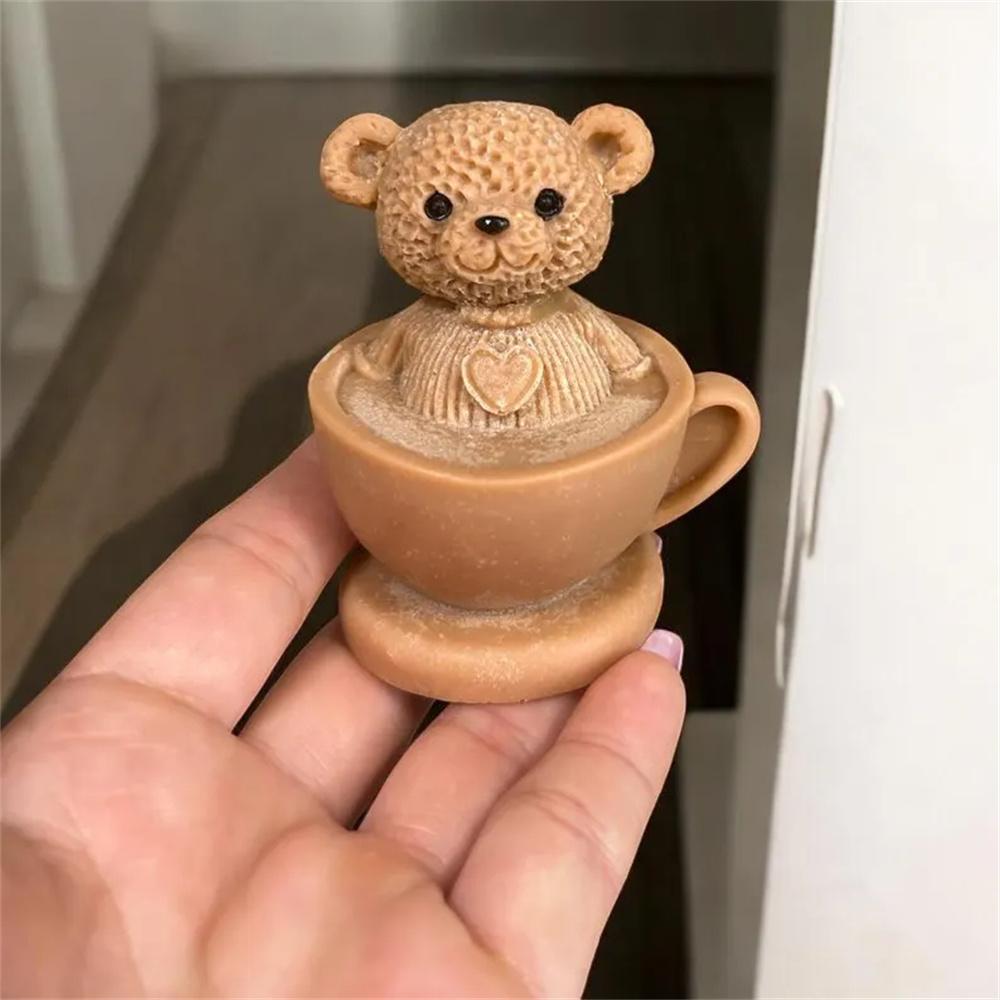 Teddy Bear in Cup Silicone Mol - Soap Making Jar ulasan dan harga