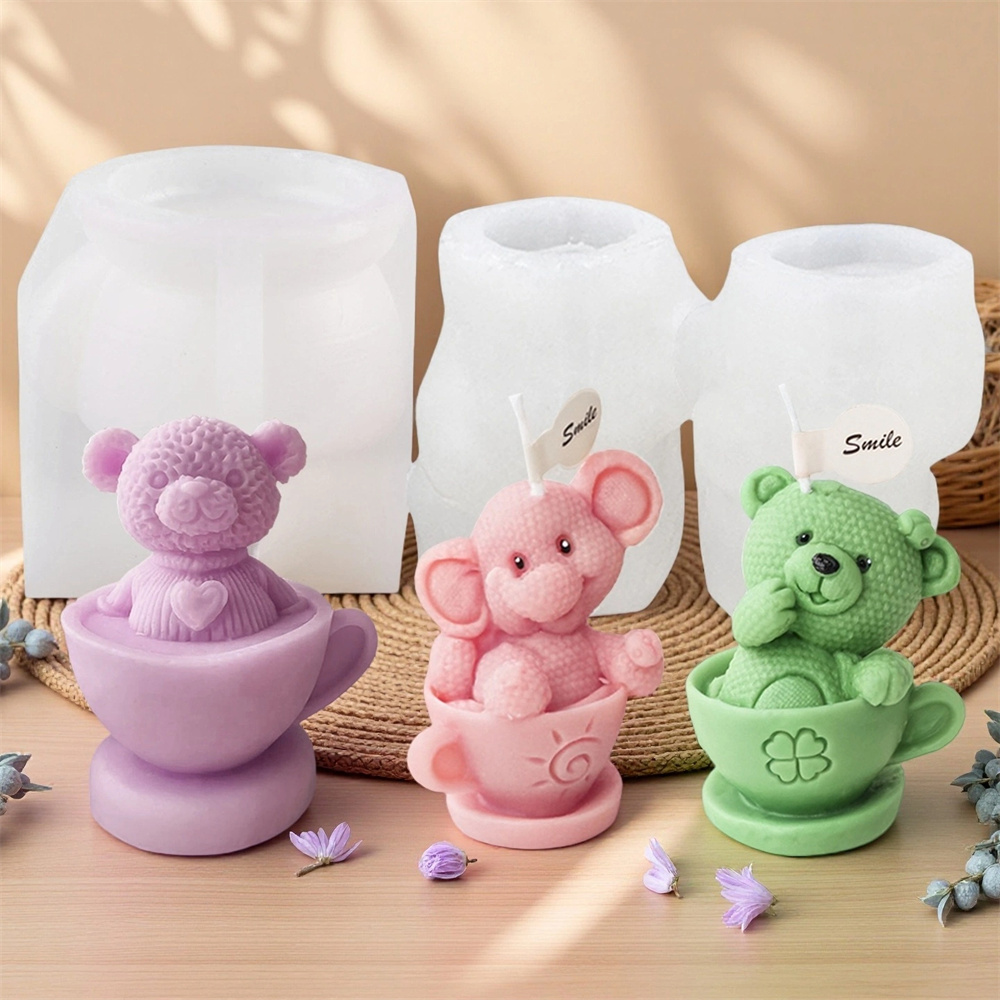 Teddy Bear in Cup Silicone Mol - Soap Making Jar ulasan dan harga
